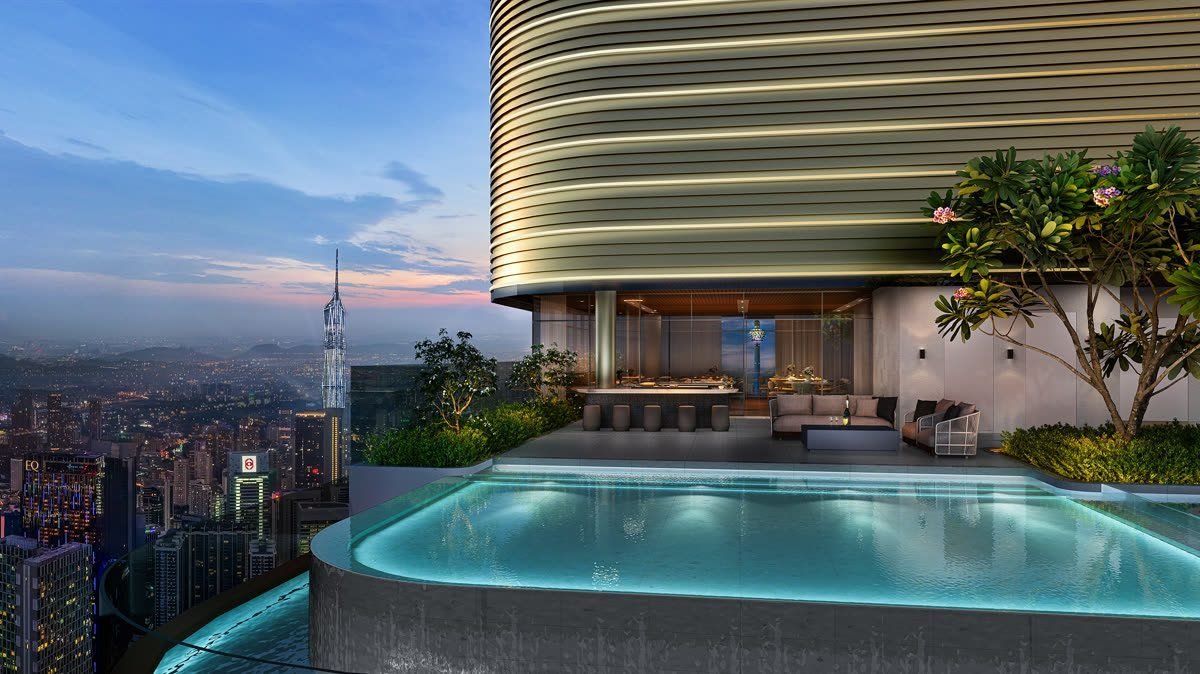 CloutHaus KLCC BBQ area with kids pool render