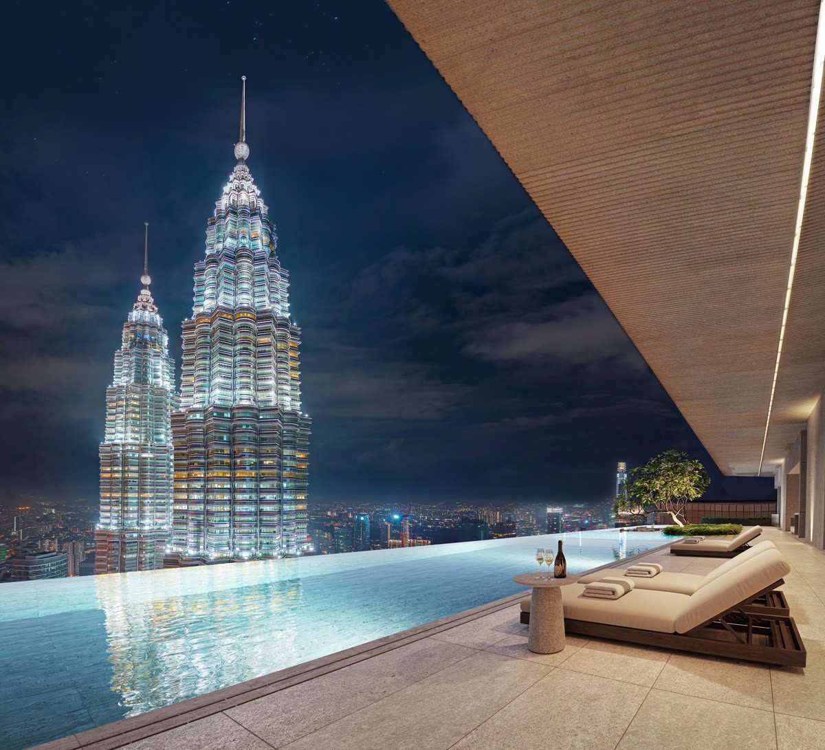 CloutHaus KLCC infinity sky pool render