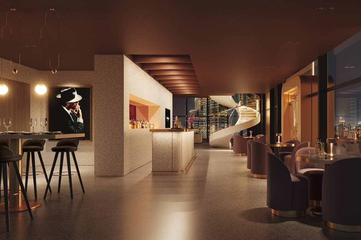 CloutHaus KLCC sky bar lounge render