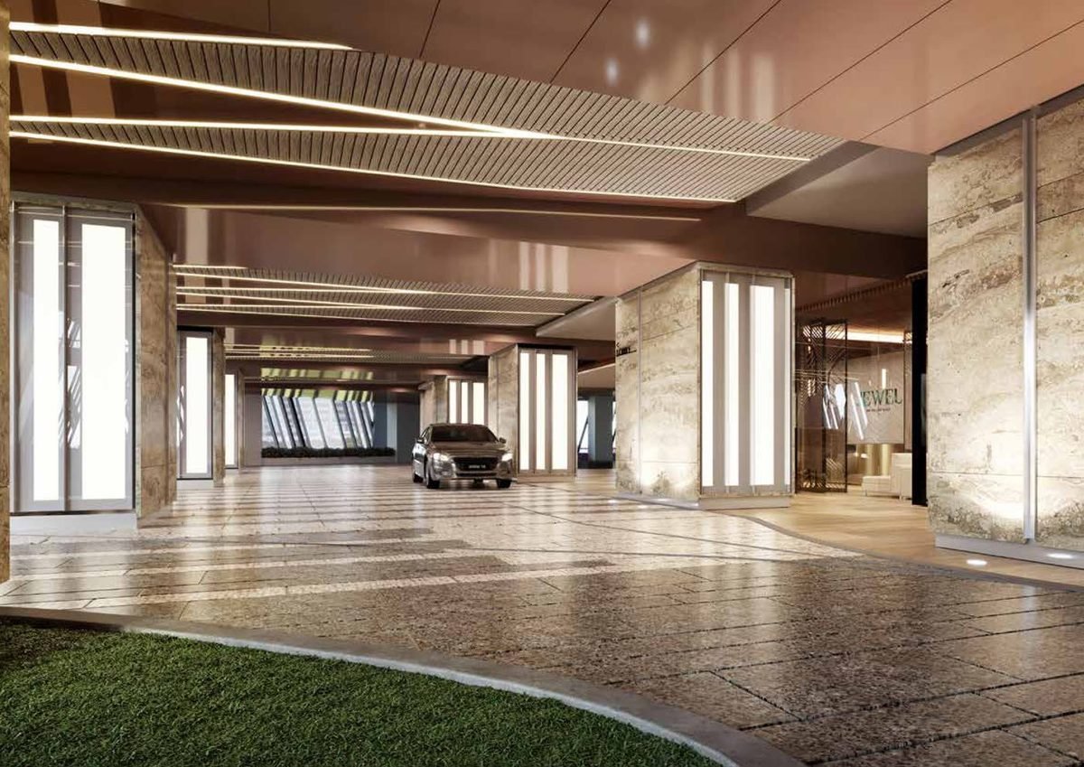 Grand arrival lobby interior render