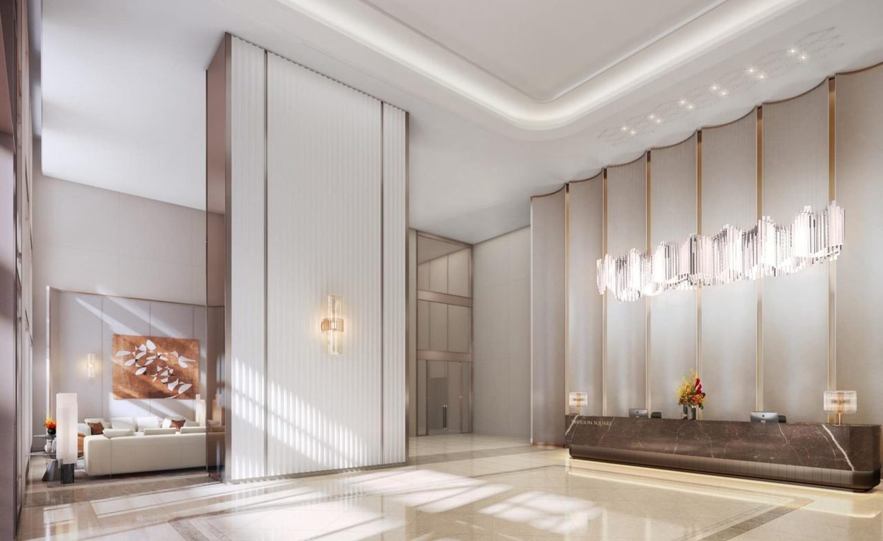 Pavilion Square concierge lobby interior render