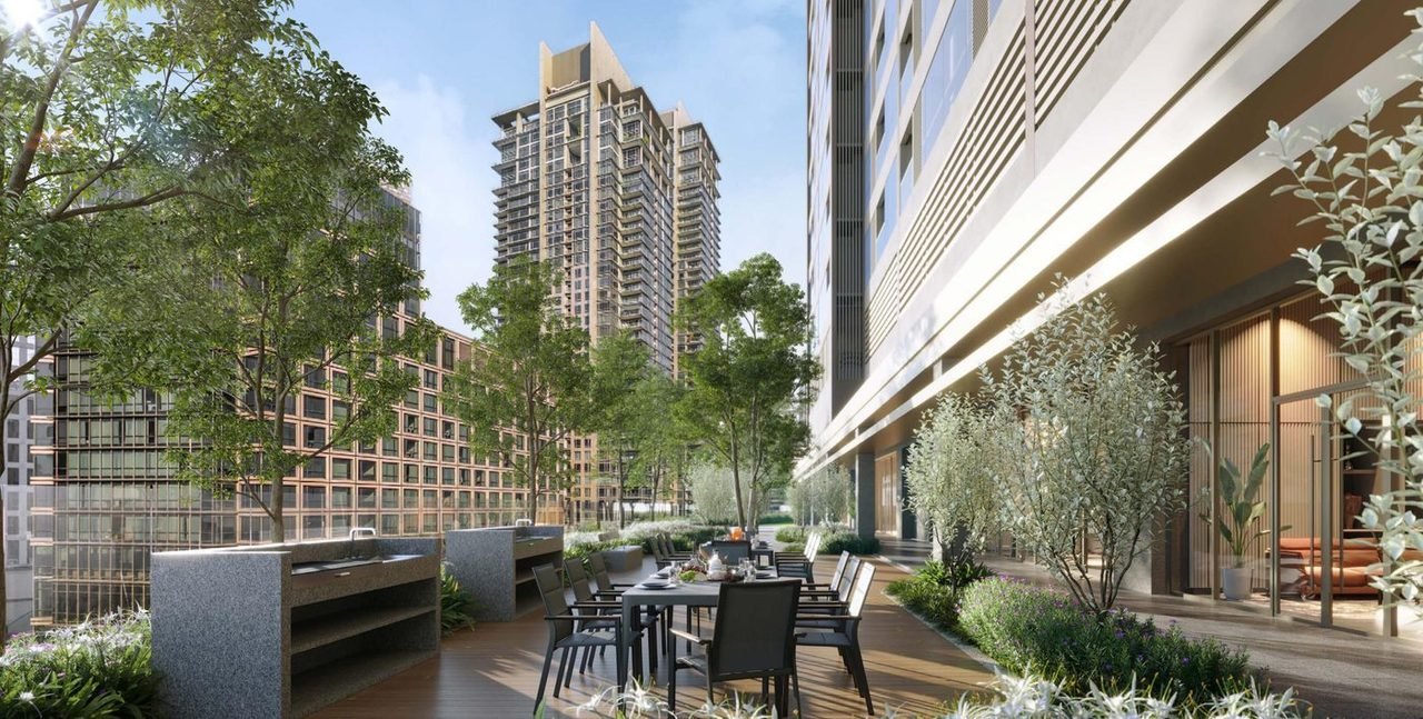 Pavilion Square courtyard garden facility render